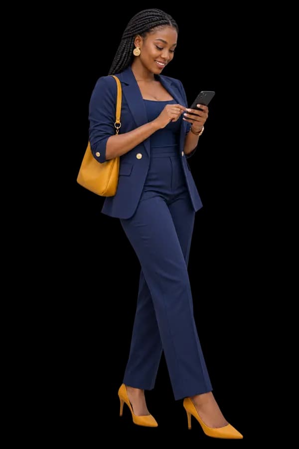 A Yobuma customer booking transport on her phone